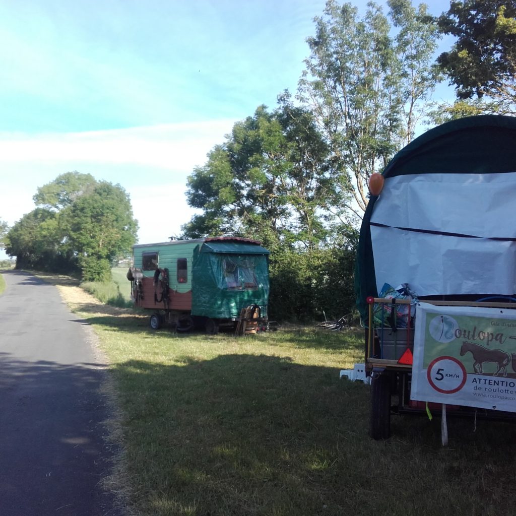 les roulottes après l'accident