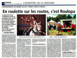 article du journal local "le résistant"